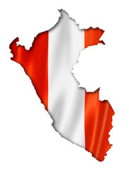 Naklejka premium peruvian flag map