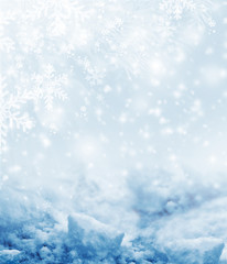 Background of snow. Winter landscape