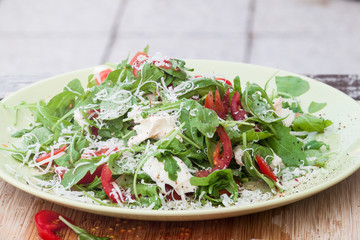 Fresh salad of arugula