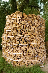 Big round stack of wood