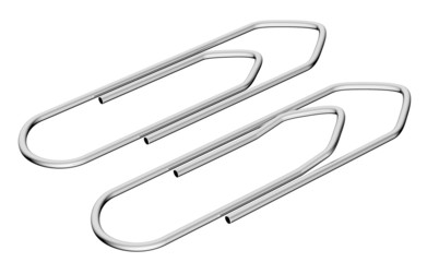 Metal clip diagonal view