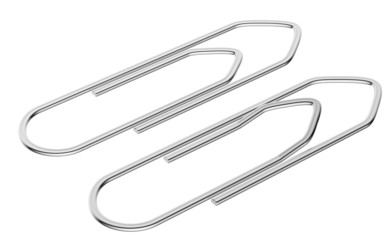 Metal clip diagonal view