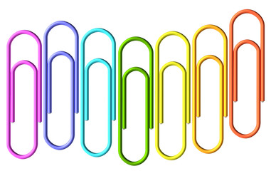 Colored paperclips wave