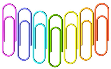 Colored paperclips wave set