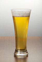 Glass of light amber beer