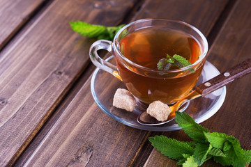 Cup of fresh herbal tea