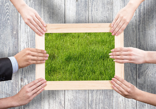 Frame with grass