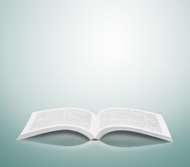 Open book isolated soft background