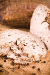 roast beef slaces with black pepper and cumin