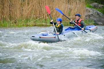 Naklejka premium rafting on the water