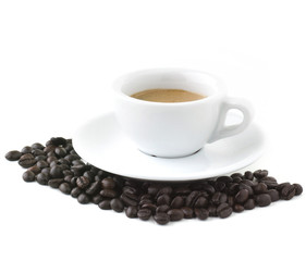 Italian Expresso With Beans - Clipping Path