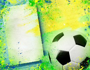 Football and the brazil flag's colours