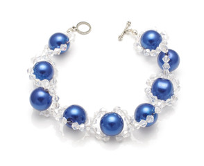 Expensive bracelet with swarovski crystals isolated on the white