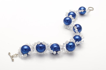 Bracelet with swarovski crystals isolated on the white