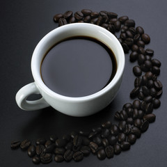 American Black Coffee With Beans