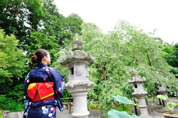 浴衣の女性の後ろ姿