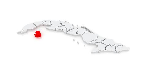 Map of Isle of Pines. Cuba.