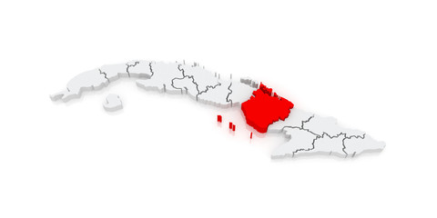 Map of Camaguey. Cuba.