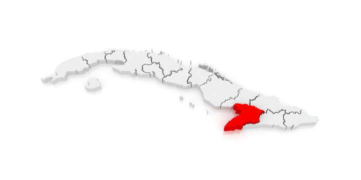 Map of Granma. Cuba.