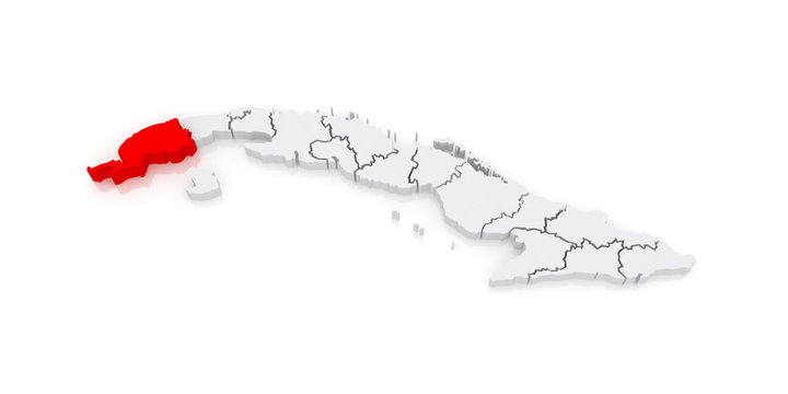 Map of Pinar del Rio. Cuba.