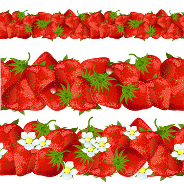 seamless border of strawberry