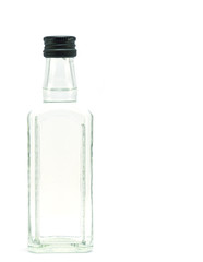 a glass bottle filled with liquid