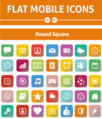 Flat Mobile Icons - Rounded Square Version