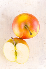 apple on rusty background