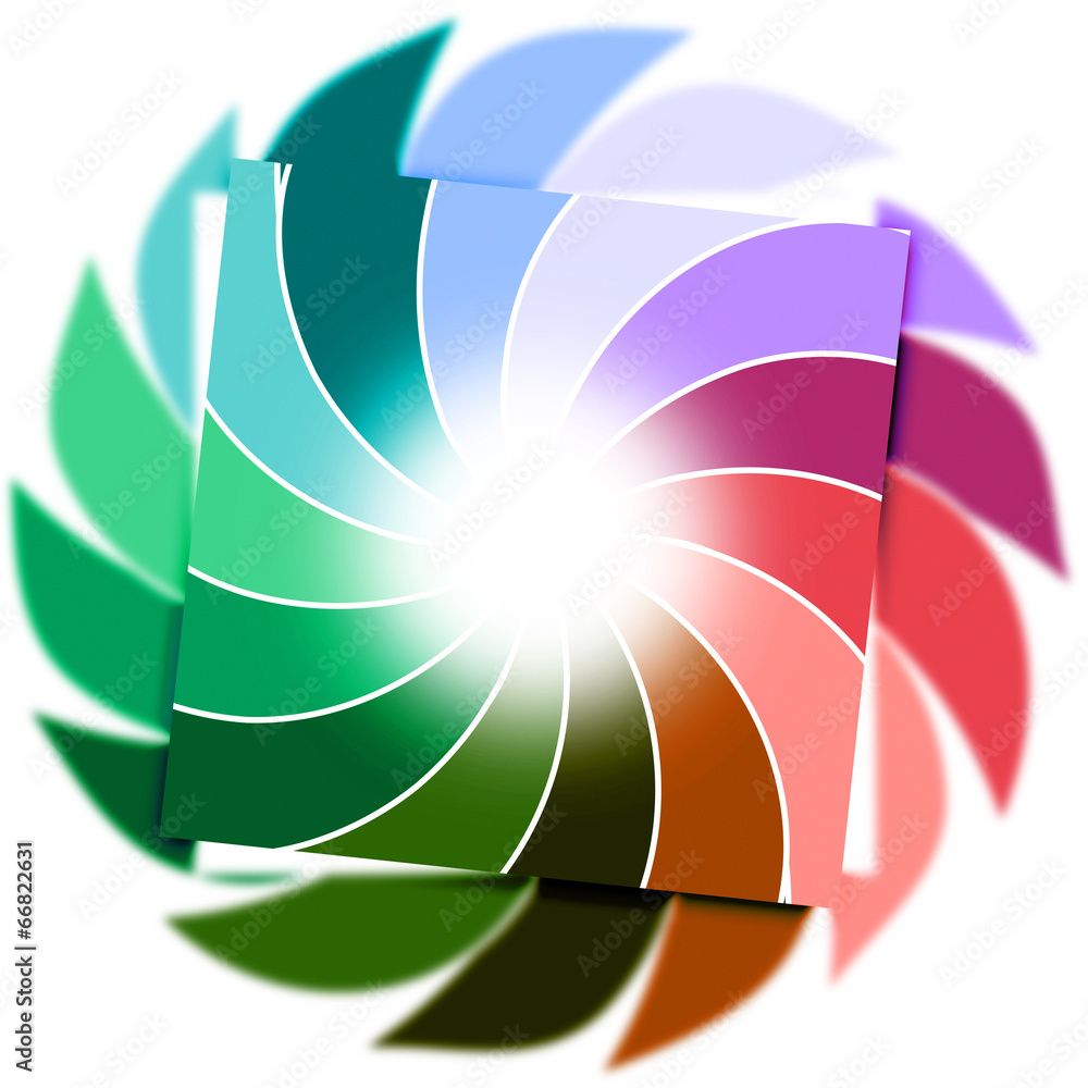 Poster background color indicates circular multicolored and spectrum