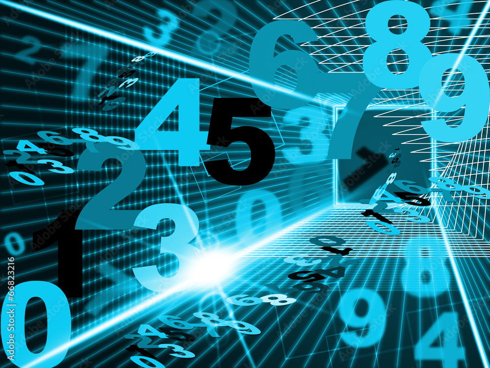 Poster mathematics digital indicates high tec and tech