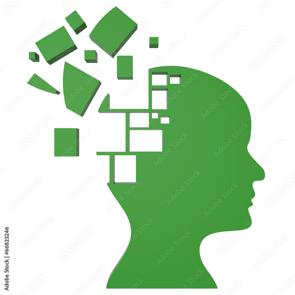 Poster puzzle think represents conception consider and reflecting