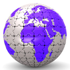 Globe World Means Jigsaw Puzzle And Global