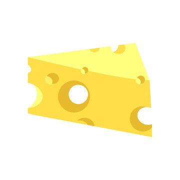 Piece of Cheese Isolated