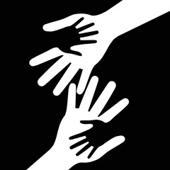 Holding Hands Indicates Black Together And Kid
