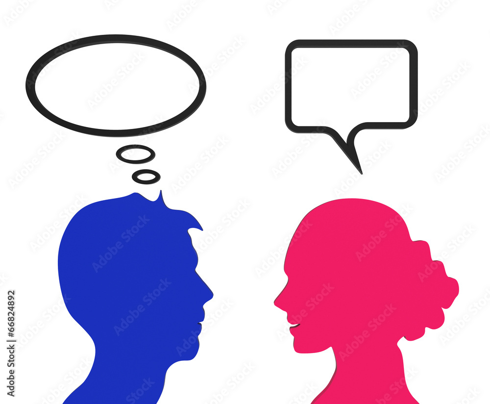 Poster speech bubble represents think about it and chat