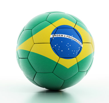 Brazil flag on football