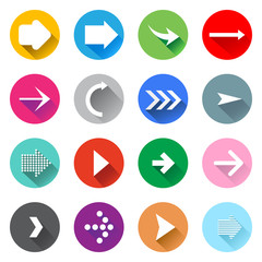 Arrow icons set. Flat design