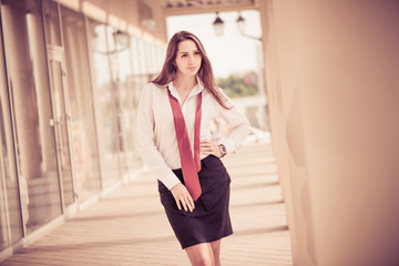 Obraz premium young sexy woman in office clothes
