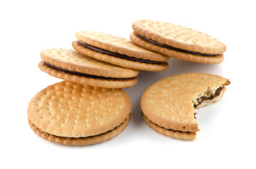 Sandwich biscuits with chocolate filling