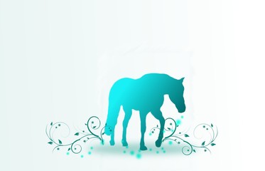 Blue Horse Background