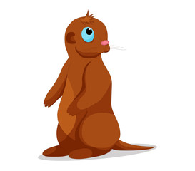 Cute baby otters cartoon