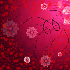 Hearts Background Indicates Valentine Day And Affection