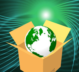 Delivery World Indicates Sending Global And Post