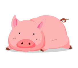 Cute baby pig cartoon