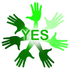 Fototapeta premium Hands Yes Means Agreeing O.K. And Affirm