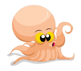 Cute baby squid cartoon