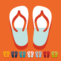 Flat design: slippers