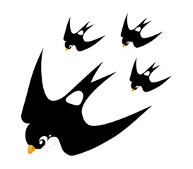 Cute baby swallow cartoon