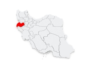 Fototapeta premium Map of Kermanshah. Iran.