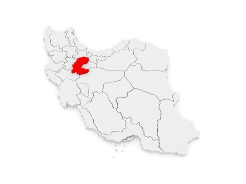 Map of Ostan-e Markazi. Iran.